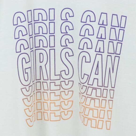 Brooks Running Girls Large White Purple Crewneck Graphic Short Sleeve Tee - Picture 5 of 6